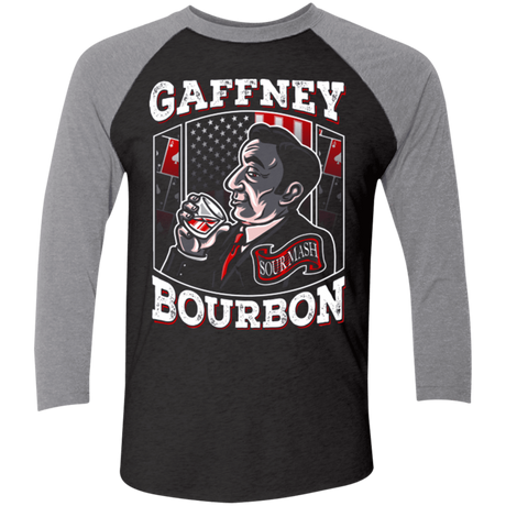 T-Shirts Vintage Black/Premium Heather / X-Small Gaffney Bourbon Men's Triblend 3/4 Sleeve