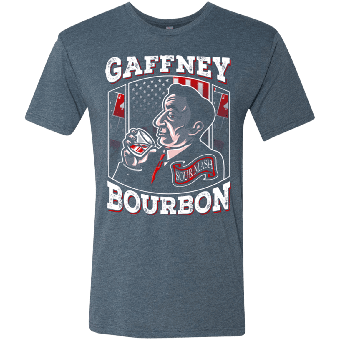 T-Shirts Indigo / Small Gaffney Bourbon Men's Triblend T-Shirt