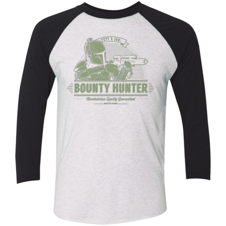 T-Shirts Heather White/Vintage Black / X-Small Galactic Bounty Hunter Men's Triblend 3/4 Sleeve