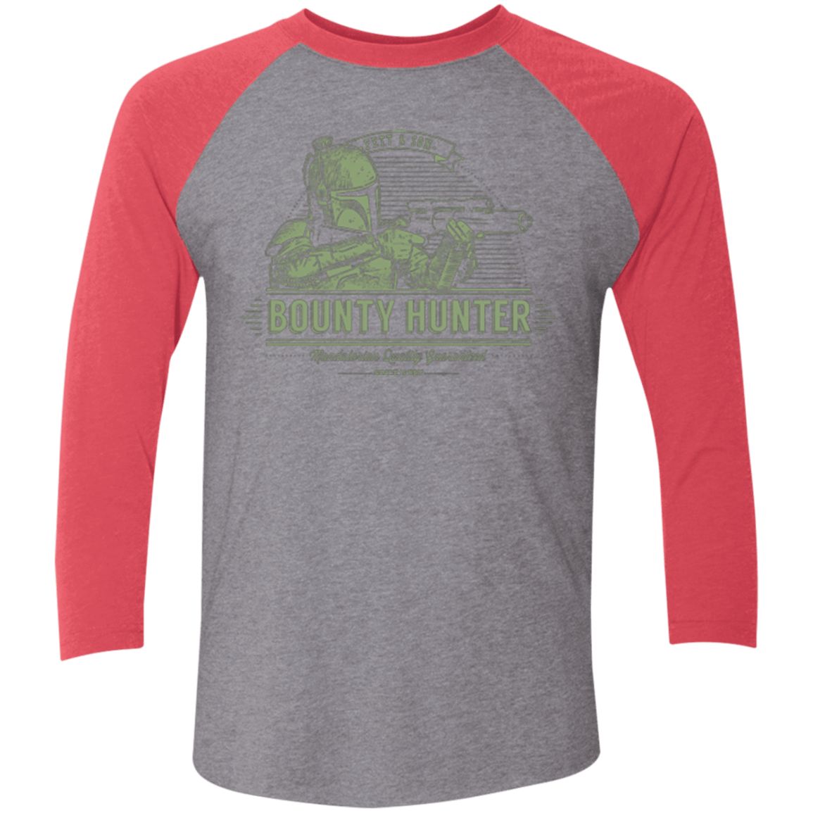 T-Shirts Premium Heather/ Vintage Red / X-Small Galactic Bounty Hunter Men's Triblend 3/4 Sleeve