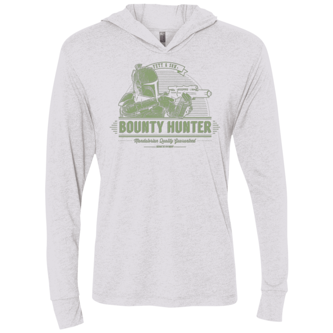 T-Shirts Heather White / X-Small Galactic Bounty Hunter Triblend Long Sleeve Hoodie Tee