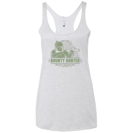 T-Shirts Heather White / X-Small Galactic Bounty Hunter Women's Triblend Racerback Tank