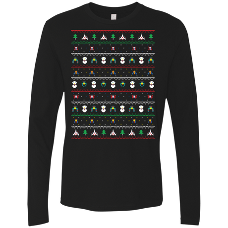 T-Shirts Black / Small Galaga Christmas Men's Premium Long Sleeve
