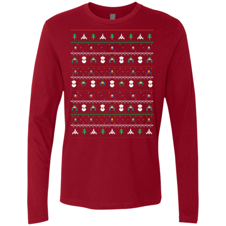 T-Shirts Cardinal / Small Galaga Christmas Men's Premium Long Sleeve