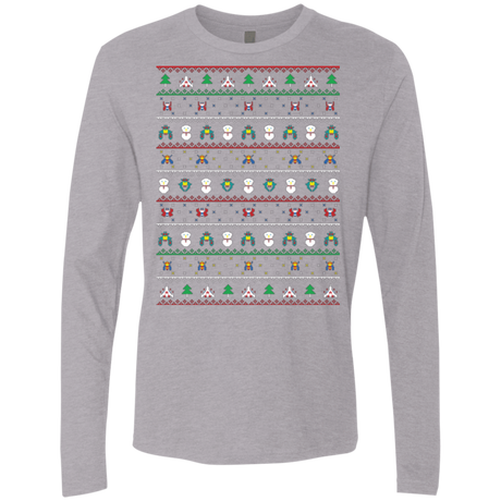 T-Shirts Heather Grey / Small Galaga Christmas Men's Premium Long Sleeve