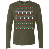 T-Shirts Military Green / Small Galaga Christmas Men's Premium Long Sleeve