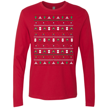T-Shirts Red / Small Galaga Christmas Men's Premium Long Sleeve