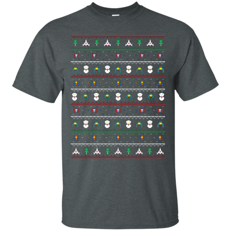 T-Shirts Dark Heather / Small Galaga Christmas T-Shirt