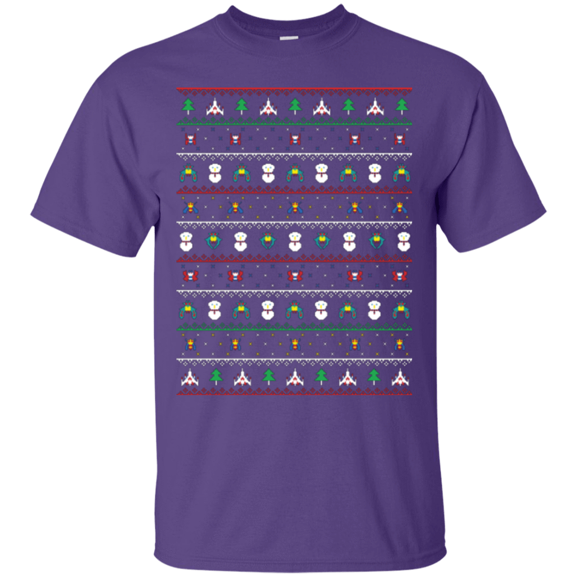 T-Shirts Purple / Small Galaga Christmas T-Shirt