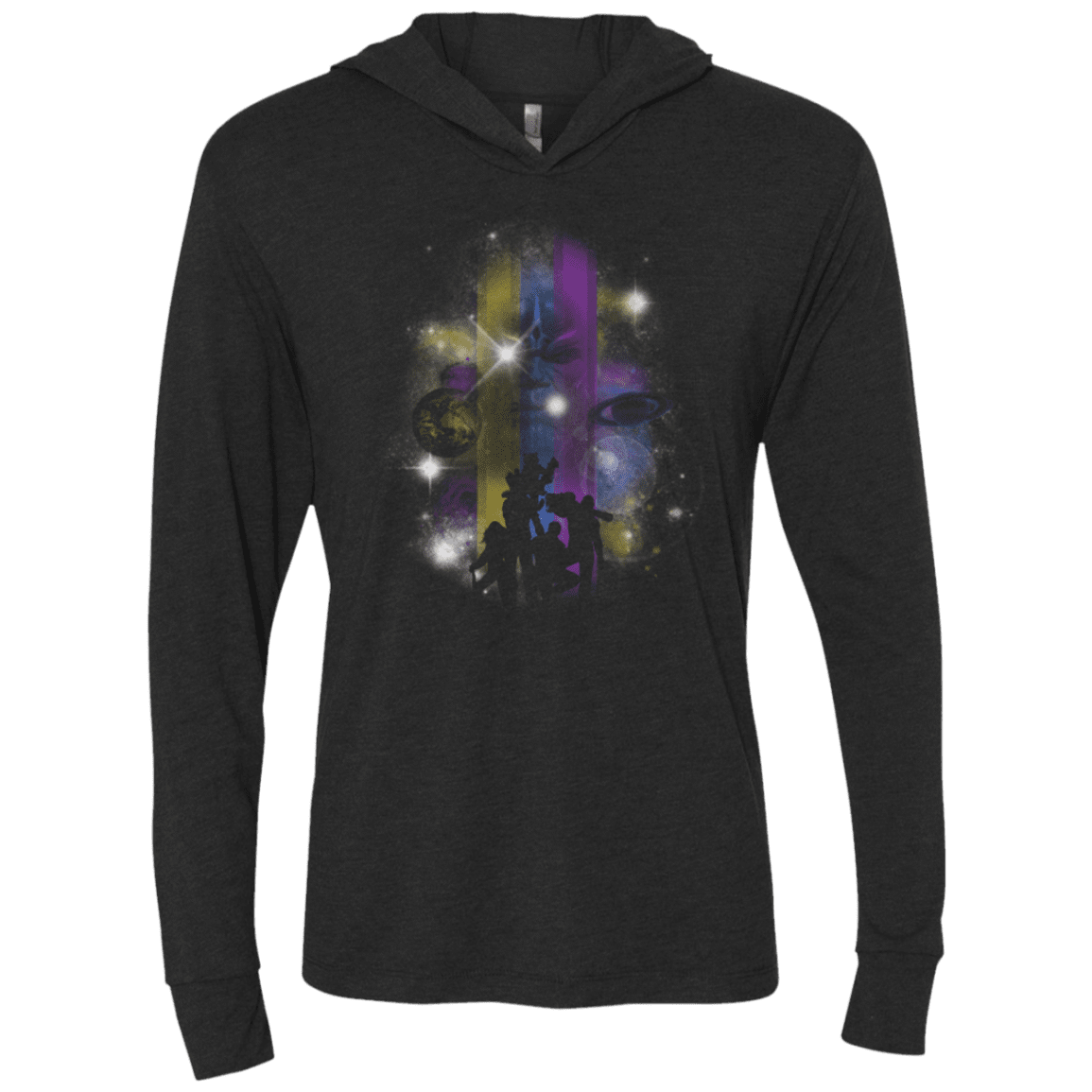 T-Shirts Vintage Black / X-Small Galaxy A Holes Triblend Long Sleeve Hoodie Tee