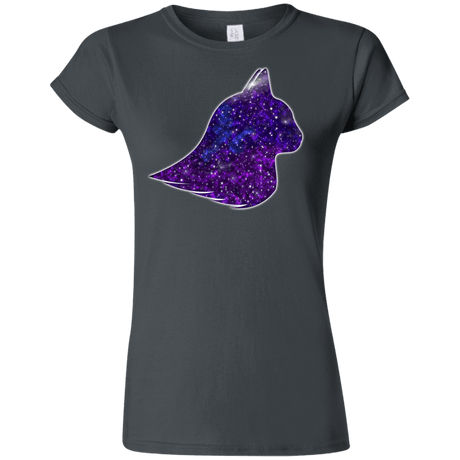 T-Shirts Charcoal / S Galaxy Cat Junior Slimmer-Fit T-Shirt