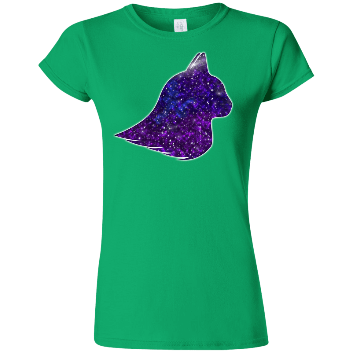 T-Shirts Irish Green / S Galaxy Cat Junior Slimmer-Fit T-Shirt