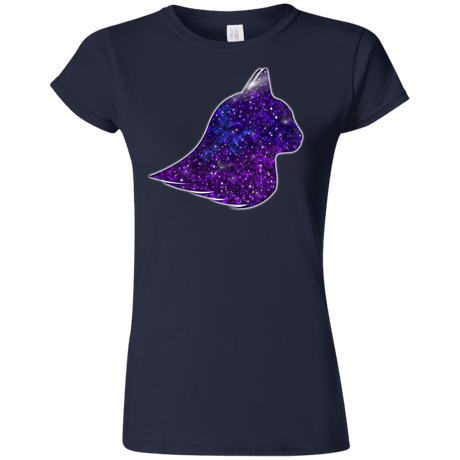 T-Shirts Navy / S Galaxy Cat Junior Slimmer-Fit T-Shirt