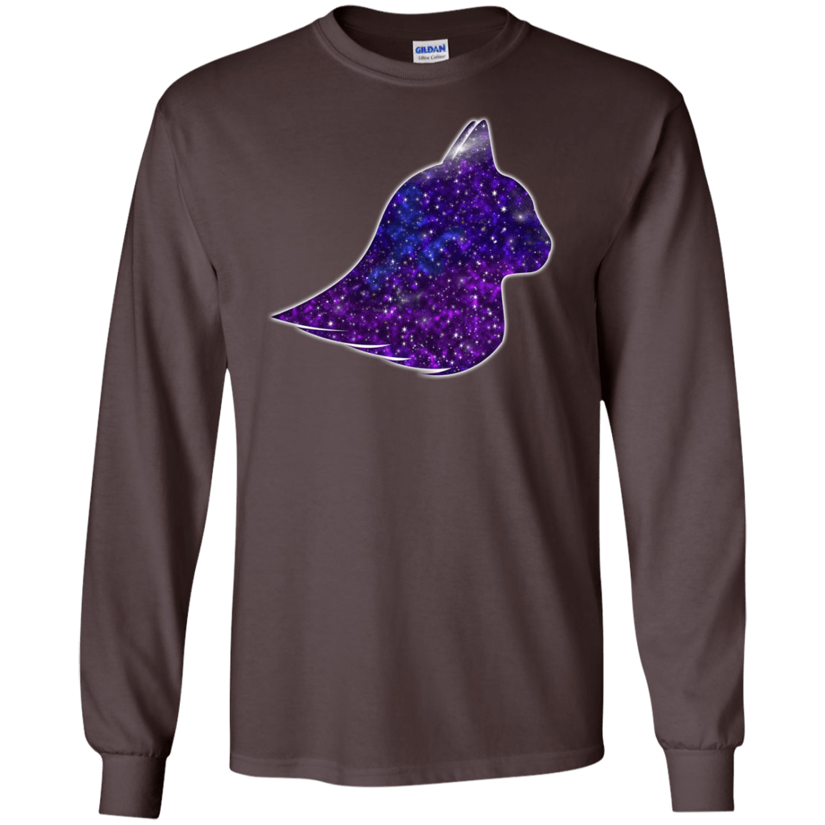 T-Shirts Dark Chocolate / S Galaxy Cat Men's Long Sleeve T-Shirt