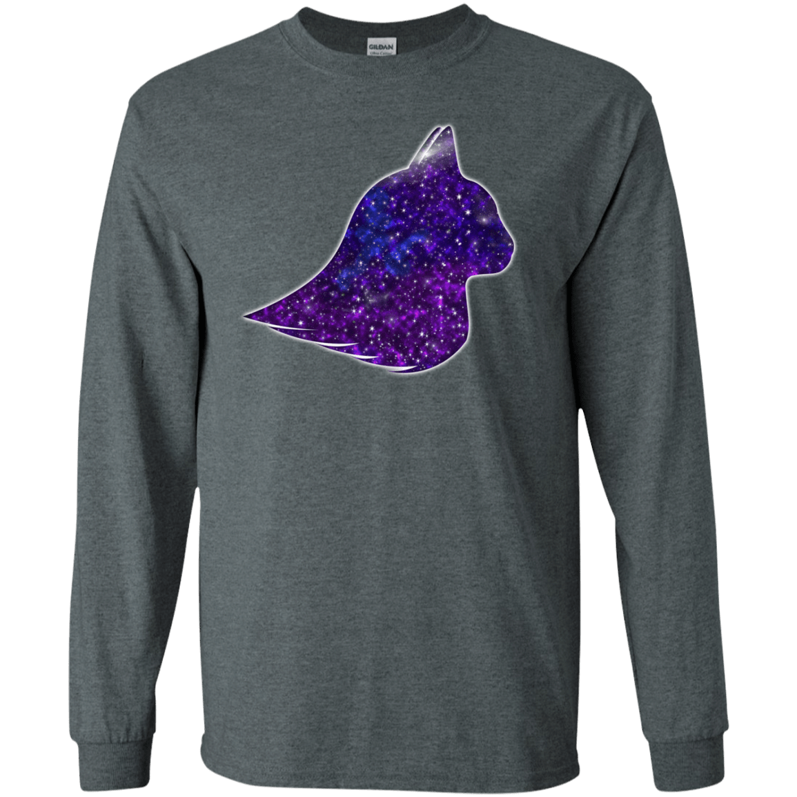 T-Shirts Dark Heather / S Galaxy Cat Men's Long Sleeve T-Shirt