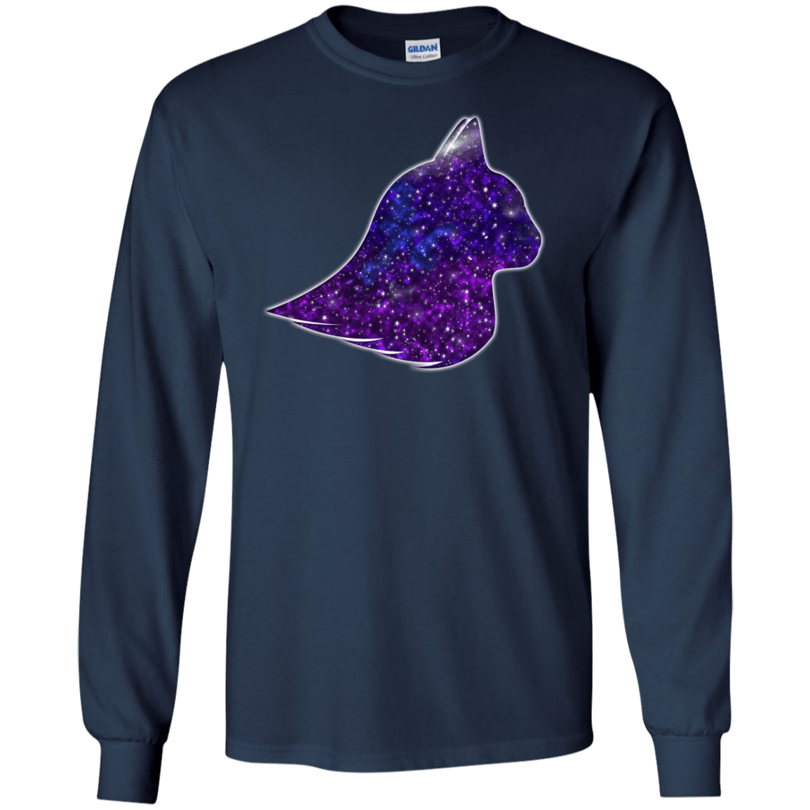 T-Shirts Navy / S Galaxy Cat Men's Long Sleeve T-Shirt