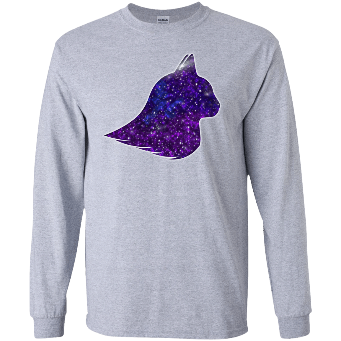 T-Shirts Sport Grey / S Galaxy Cat Men's Long Sleeve T-Shirt