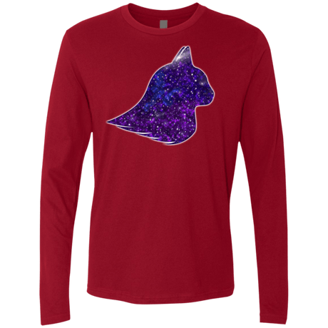 T-Shirts Cardinal / S Galaxy Cat Men's Premium Long Sleeve