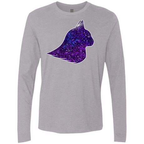 T-Shirts Heather Grey / S Galaxy Cat Men's Premium Long Sleeve