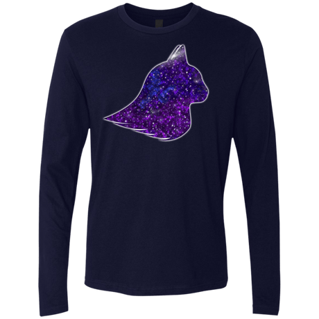 T-Shirts Midnight Navy / S Galaxy Cat Men's Premium Long Sleeve