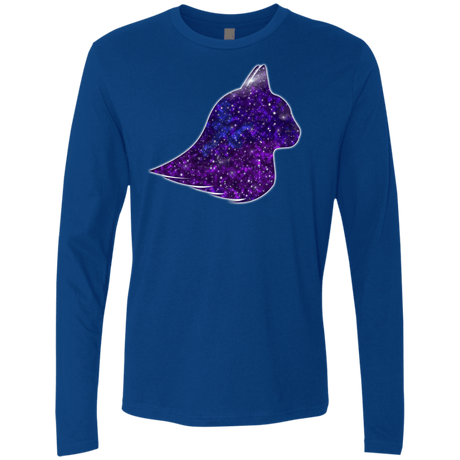 T-Shirts Royal / S Galaxy Cat Men's Premium Long Sleeve