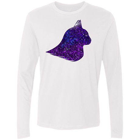 T-Shirts White / S Galaxy Cat Men's Premium Long Sleeve
