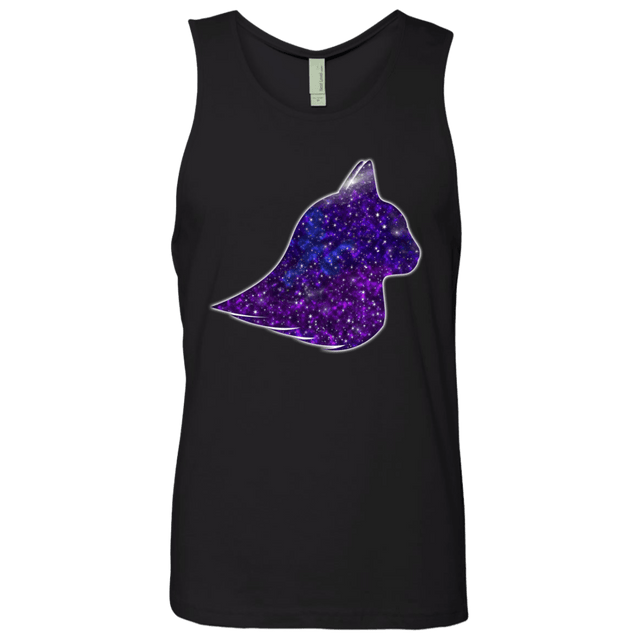 T-Shirts Black / S Galaxy Cat Men's Premium Tank Top