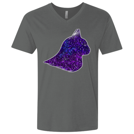 T-Shirts Heavy Metal / X-Small Galaxy Cat Men's Premium V-Neck
