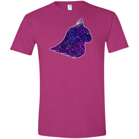T-Shirts Antique Heliconia / S Galaxy Cat Men's Semi-Fitted Softstyle