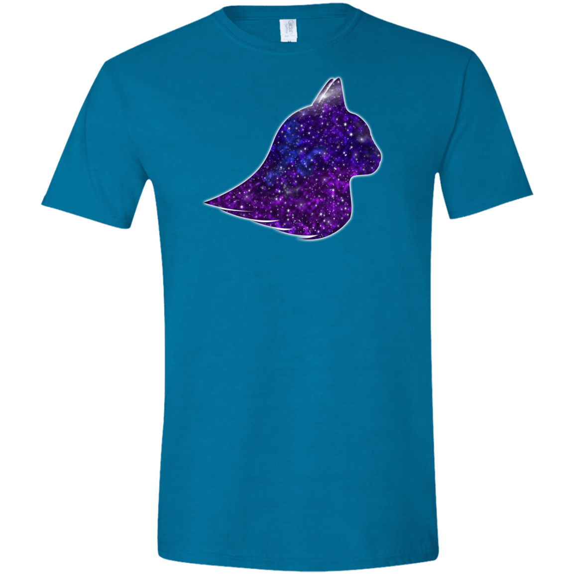 T-Shirts Antique Sapphire / S Galaxy Cat Men's Semi-Fitted Softstyle