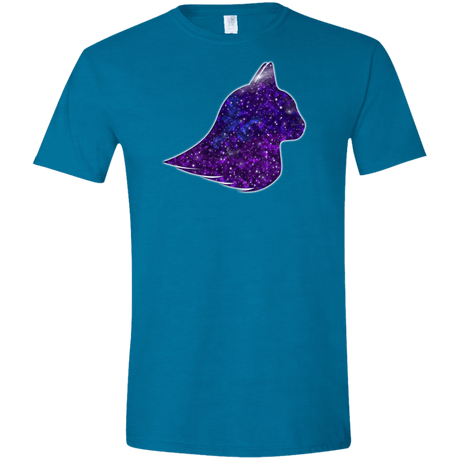 T-Shirts Antique Sapphire / S Galaxy Cat Men's Semi-Fitted Softstyle