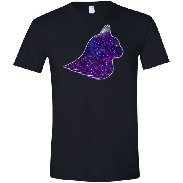 T-Shirts Black / X-Small Galaxy Cat Men's Semi-Fitted Softstyle