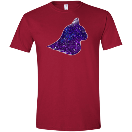 T-Shirts Cardinal Red / S Galaxy Cat Men's Semi-Fitted Softstyle