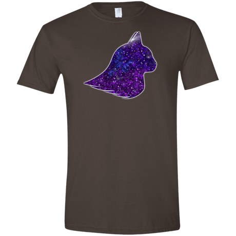 T-Shirts Dark Chocolate / S Galaxy Cat Men's Semi-Fitted Softstyle