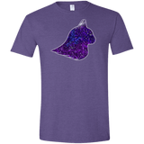 T-Shirts Heather Purple / S Galaxy Cat Men's Semi-Fitted Softstyle