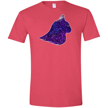 T-Shirts Heather Red / S Galaxy Cat Men's Semi-Fitted Softstyle