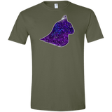 T-Shirts Military Green / S Galaxy Cat Men's Semi-Fitted Softstyle