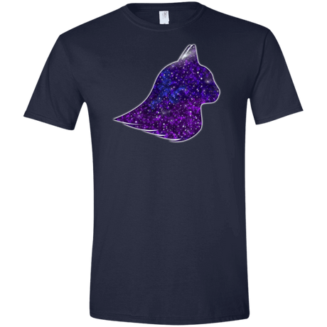 T-Shirts Navy / X-Small Galaxy Cat Men's Semi-Fitted Softstyle