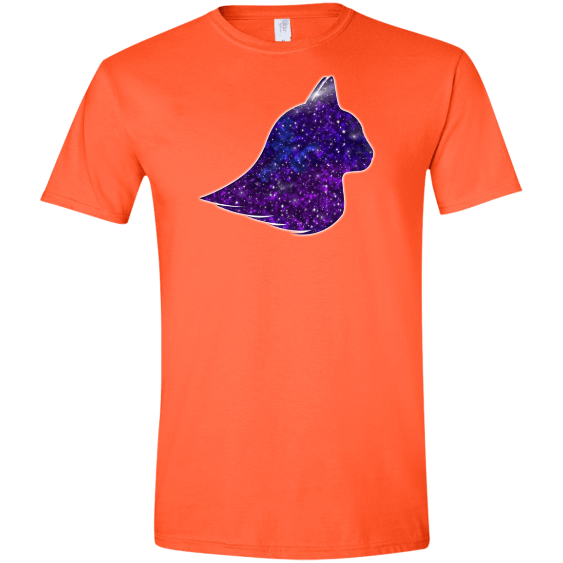 T-Shirts Orange / S Galaxy Cat Men's Semi-Fitted Softstyle