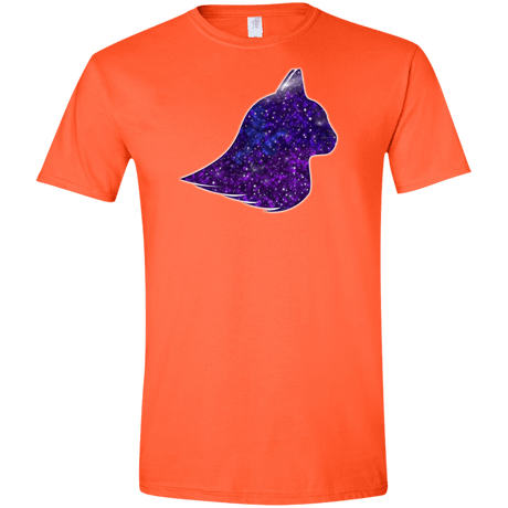T-Shirts Orange / S Galaxy Cat Men's Semi-Fitted Softstyle