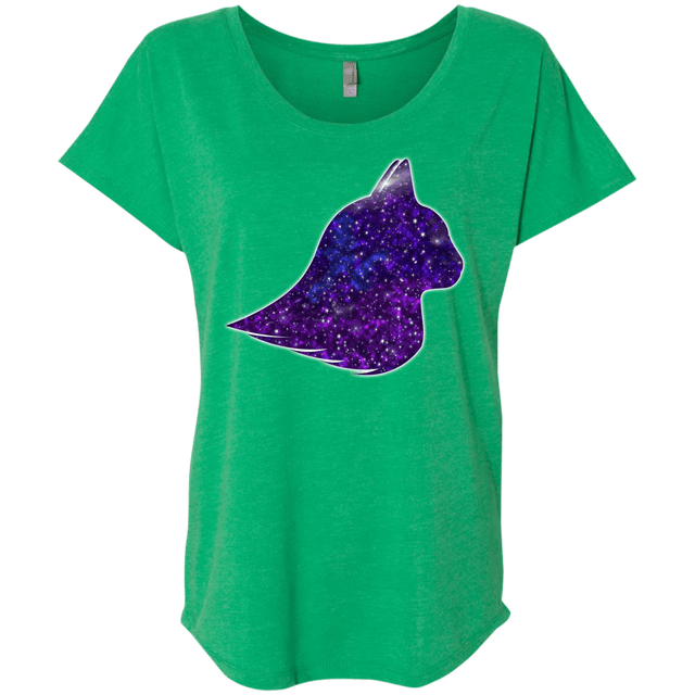 T-Shirts Envy / X-Small Galaxy Cat Triblend Dolman Sleeve