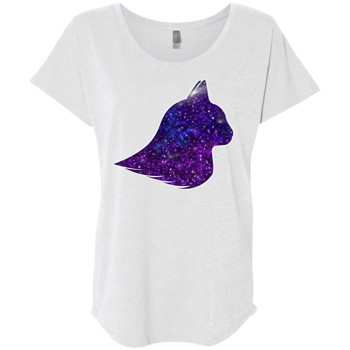 T-Shirts Heather White / X-Small Galaxy Cat Triblend Dolman Sleeve