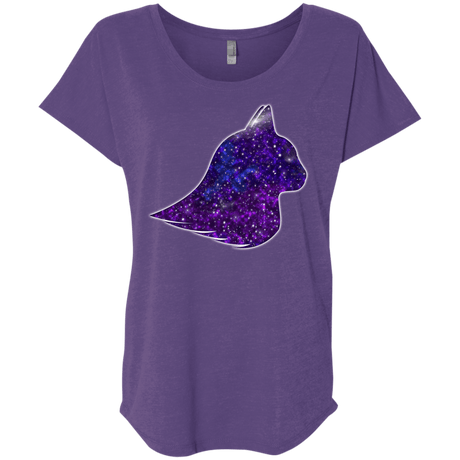 T-Shirts Purple Rush / X-Small Galaxy Cat Triblend Dolman Sleeve