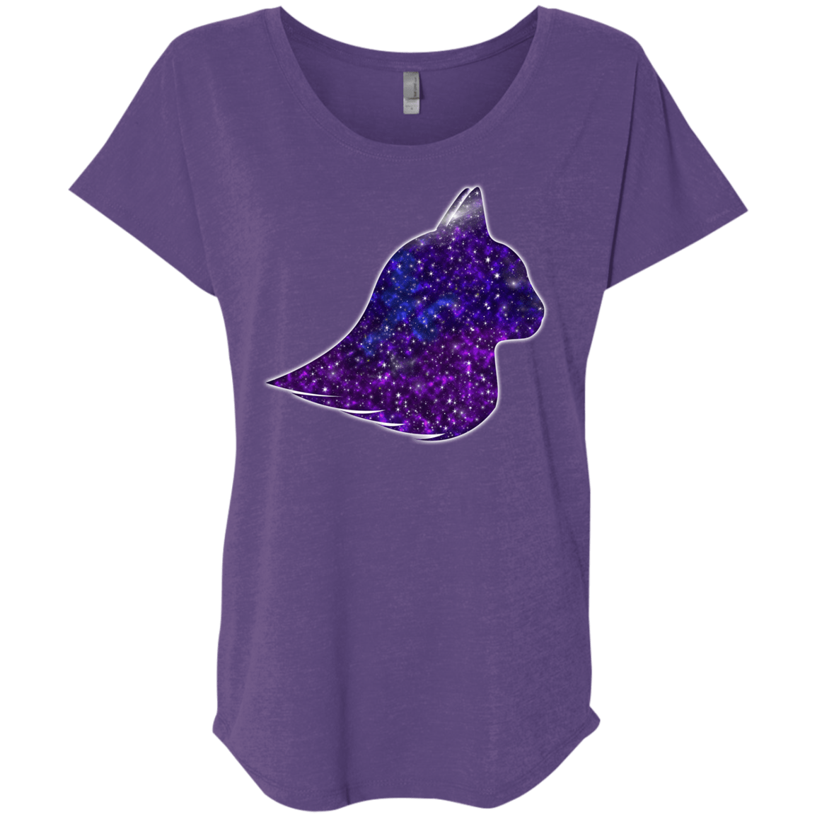 T-Shirts Purple Rush / X-Small Galaxy Cat Triblend Dolman Sleeve