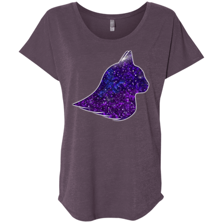 T-Shirts Vintage Purple / X-Small Galaxy Cat Triblend Dolman Sleeve