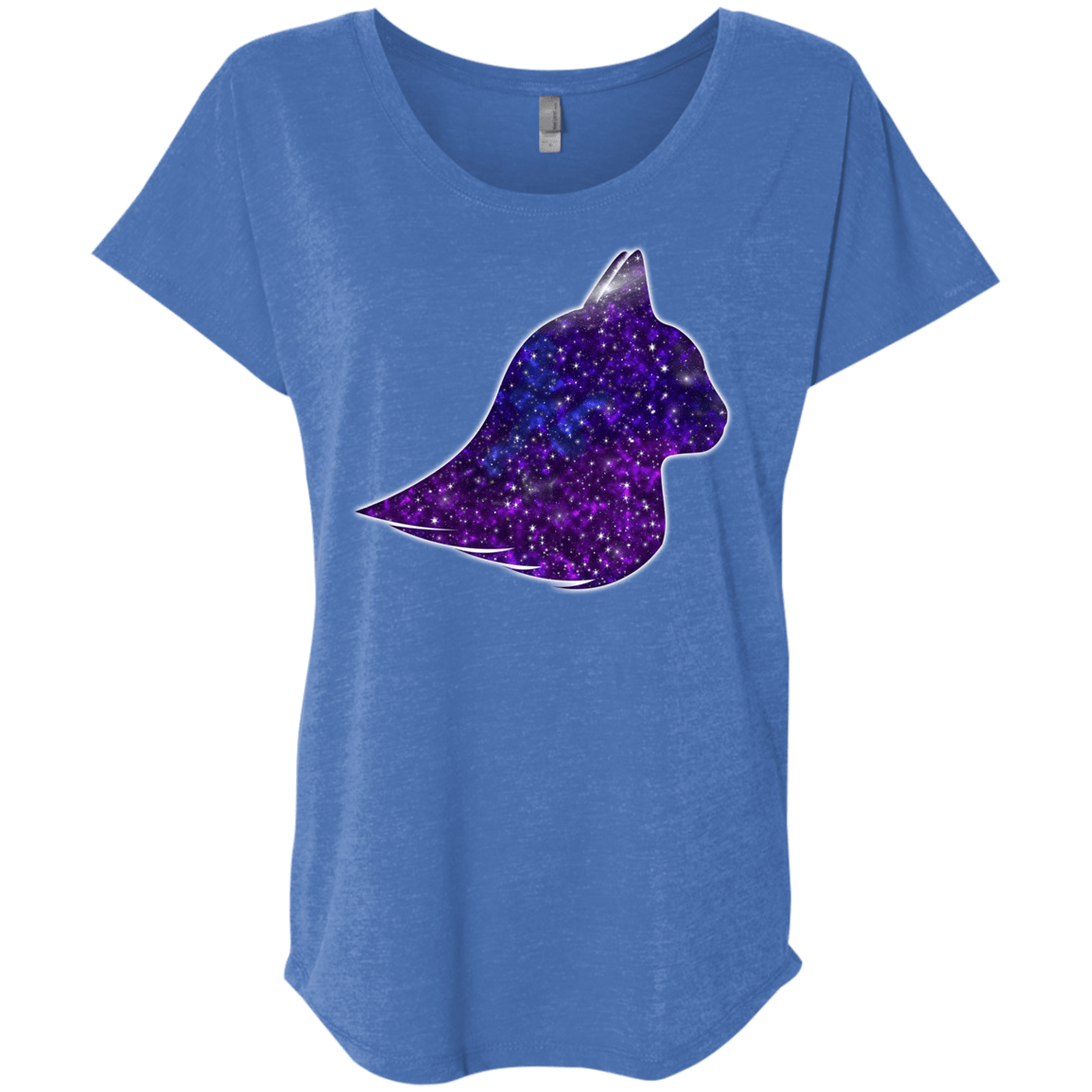 T-Shirts Vintage Royal / X-Small Galaxy Cat Triblend Dolman Sleeve