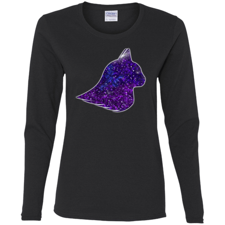 T-Shirts Black / S Galaxy Cat Women's Long Sleeve T-Shirt