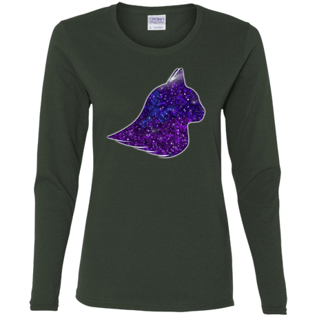 T-Shirts Forest / S Galaxy Cat Women's Long Sleeve T-Shirt