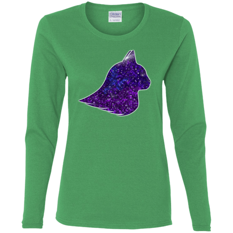 T-Shirts Irish Green / S Galaxy Cat Women's Long Sleeve T-Shirt