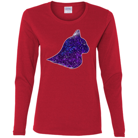 T-Shirts Red / S Galaxy Cat Women's Long Sleeve T-Shirt